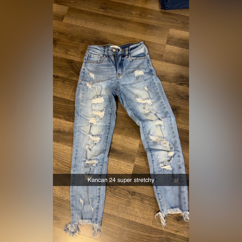 KanCan Blue High Rise Distressed Jeans